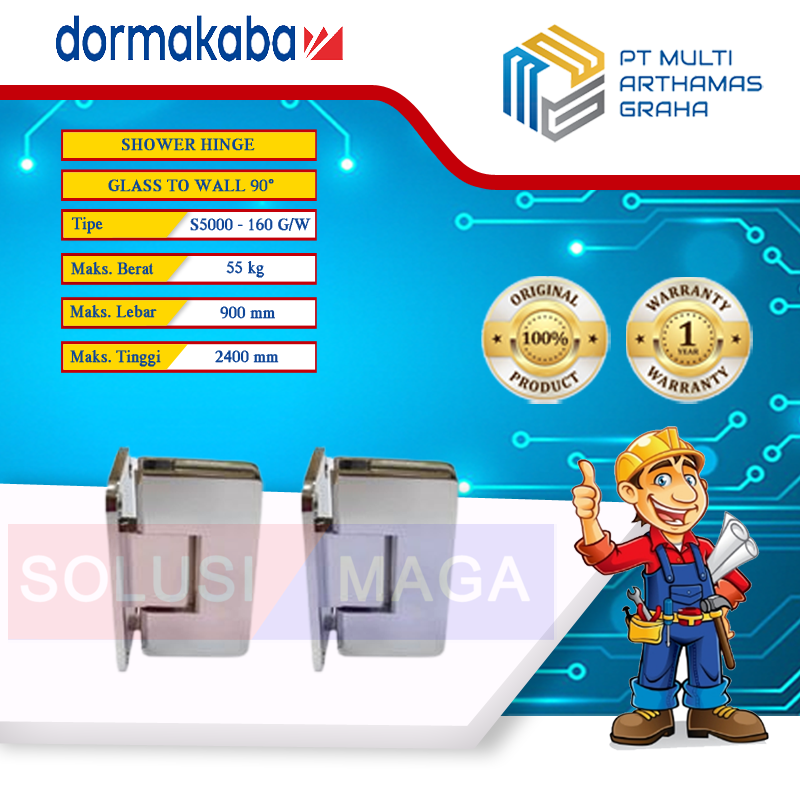 Shower Hinge Dorma S5000-160 Glass to Wall